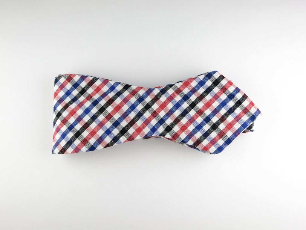 Bow Tie, Gingham, Multicolor, Pointed End - SuitedMan