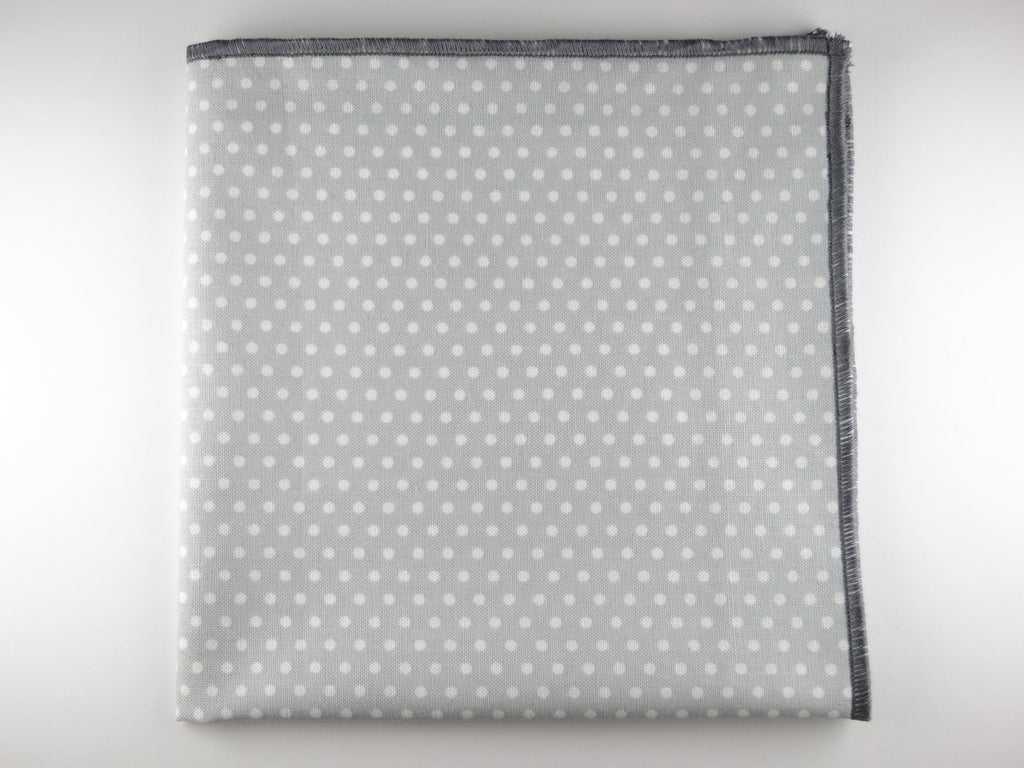 Pocket Square, Polka Dots, Gray/White - SuitedMan