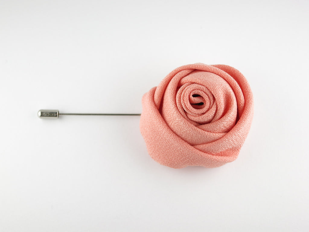 Lapel Flower, Rose, Peach - SuitedMan