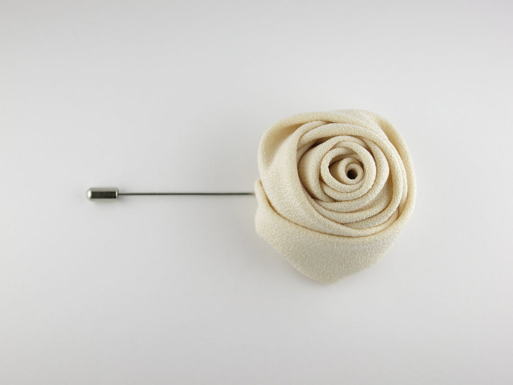 Lapel Flower, Rose, Cream - SuitedMan