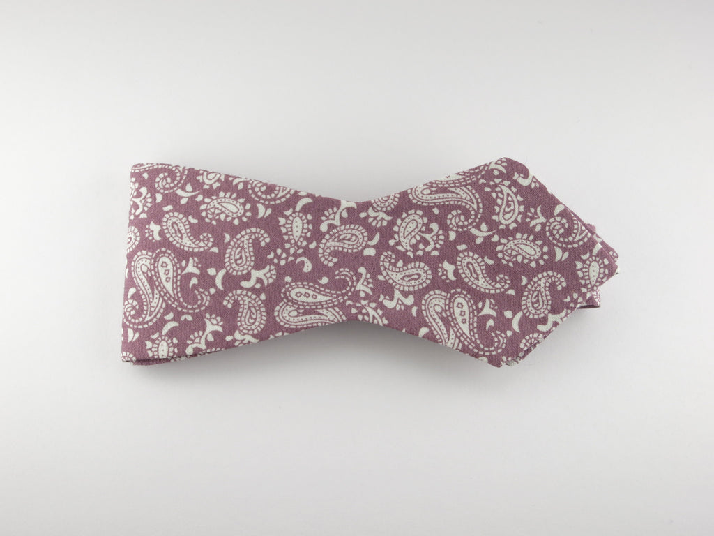 Bow Tie, Vintage Pink Paisley, Pointed End - SuitedMan