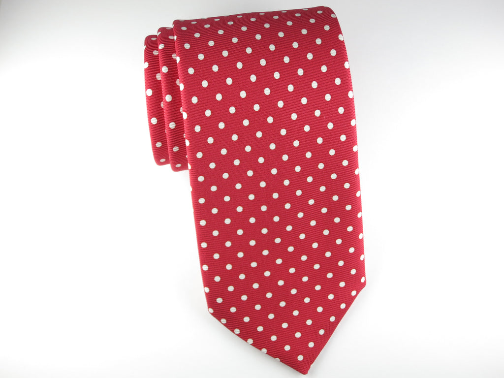 Tie, Polka Dots, Red/White - SuitedMan