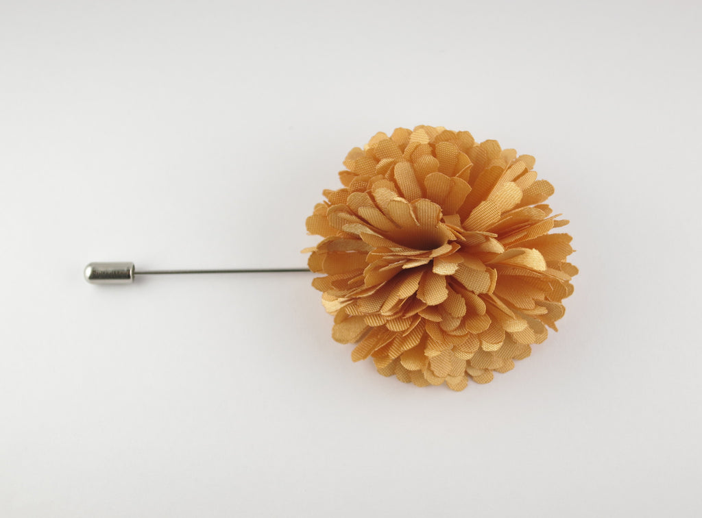 Lapel Flower, Ball, Gold - SuitedMan
