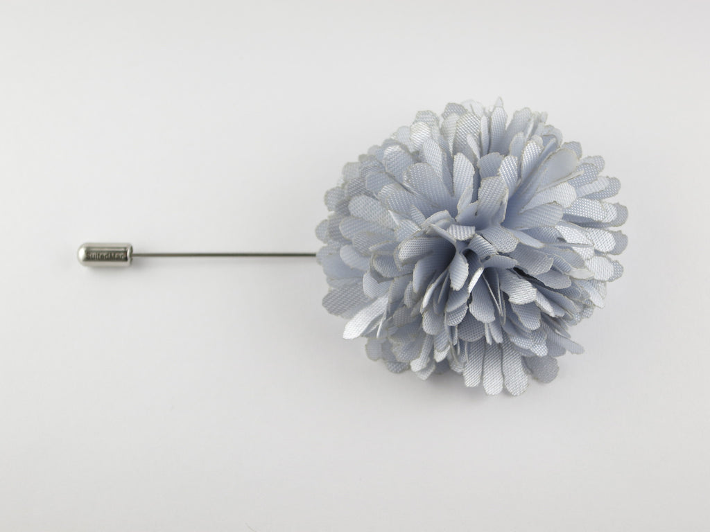 Lapel Flower, Ball, Grey - SuitedMan
