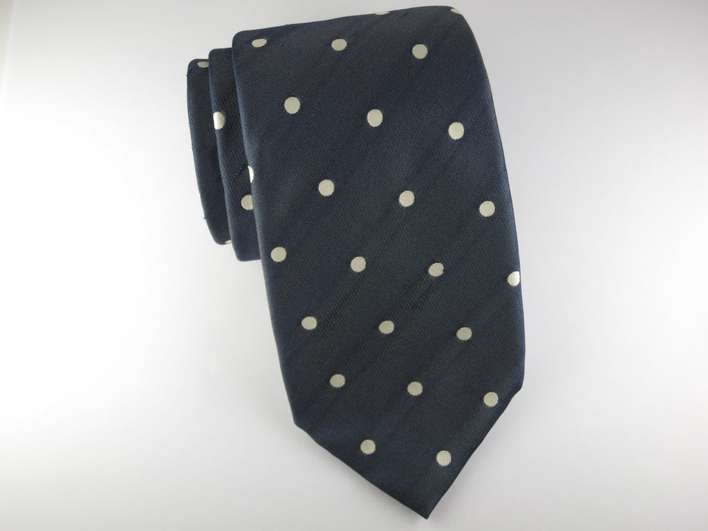 Tie, Polka Dots, Navy/Cream - SuitedMan