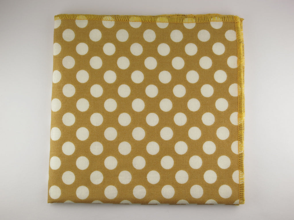 Pocket Square, Dots, Old Gold/Cream - SuitedMan