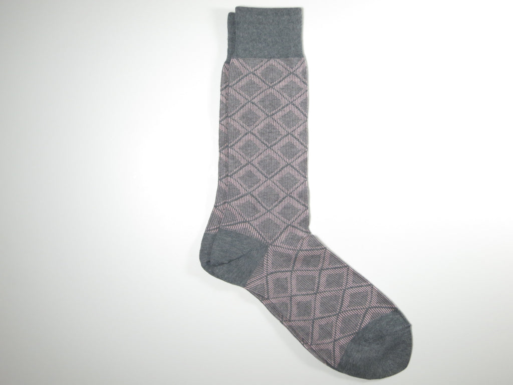 Socks, Diamond Plaid, Salmon - SuitedMan