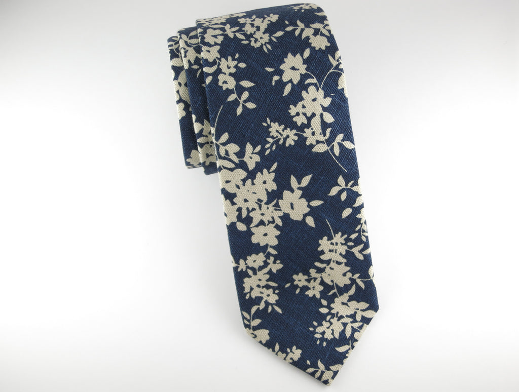 Floral Tie, Vintage Blue Floral - SuitedMan