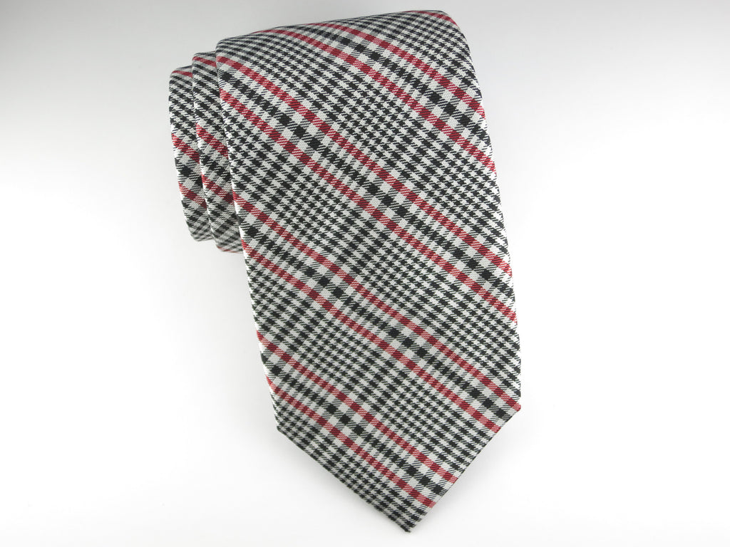 SuitedMan D'Italia Tie, Plaid, Red/Black - SuitedMan