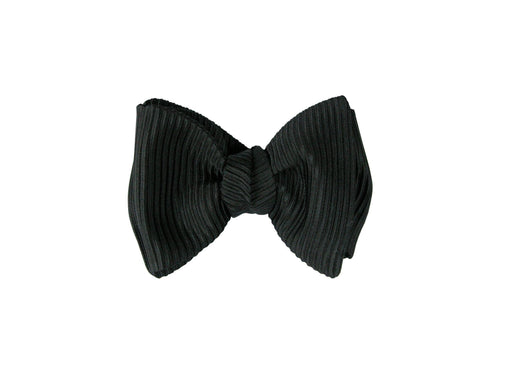 SuitedMan D'Italia Bow Tie, Black Grosgrain, Flat End - SuitedMan