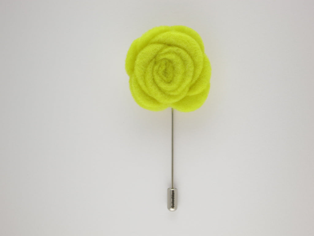 Pin Lapel Flower, Felt, Rose, Mimosa - SuitedMan