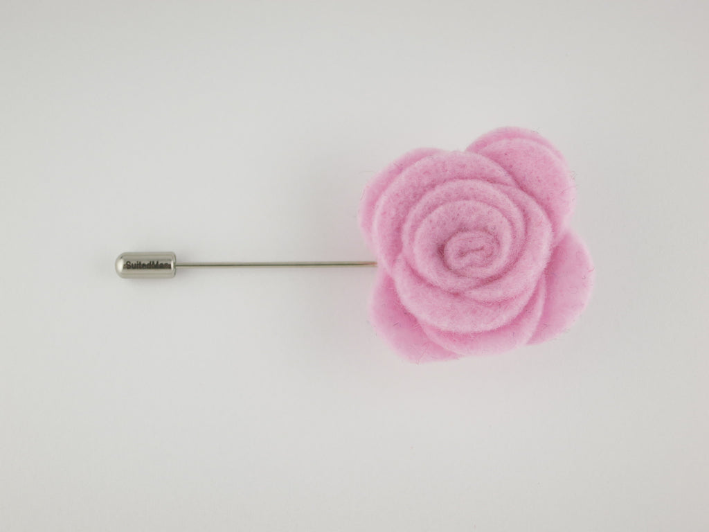Pin Lapel Flower, Felt, Rose, English Rose - SuitedMan