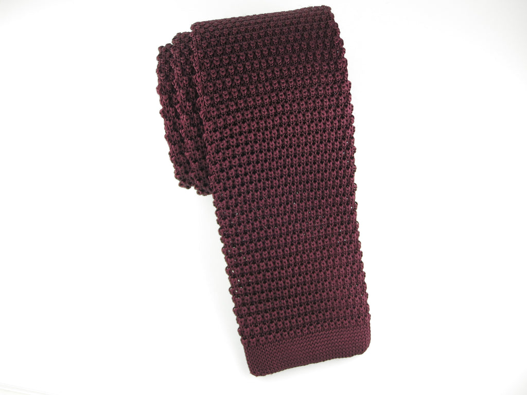 Knit Tie, Burgundy - SuitedMan