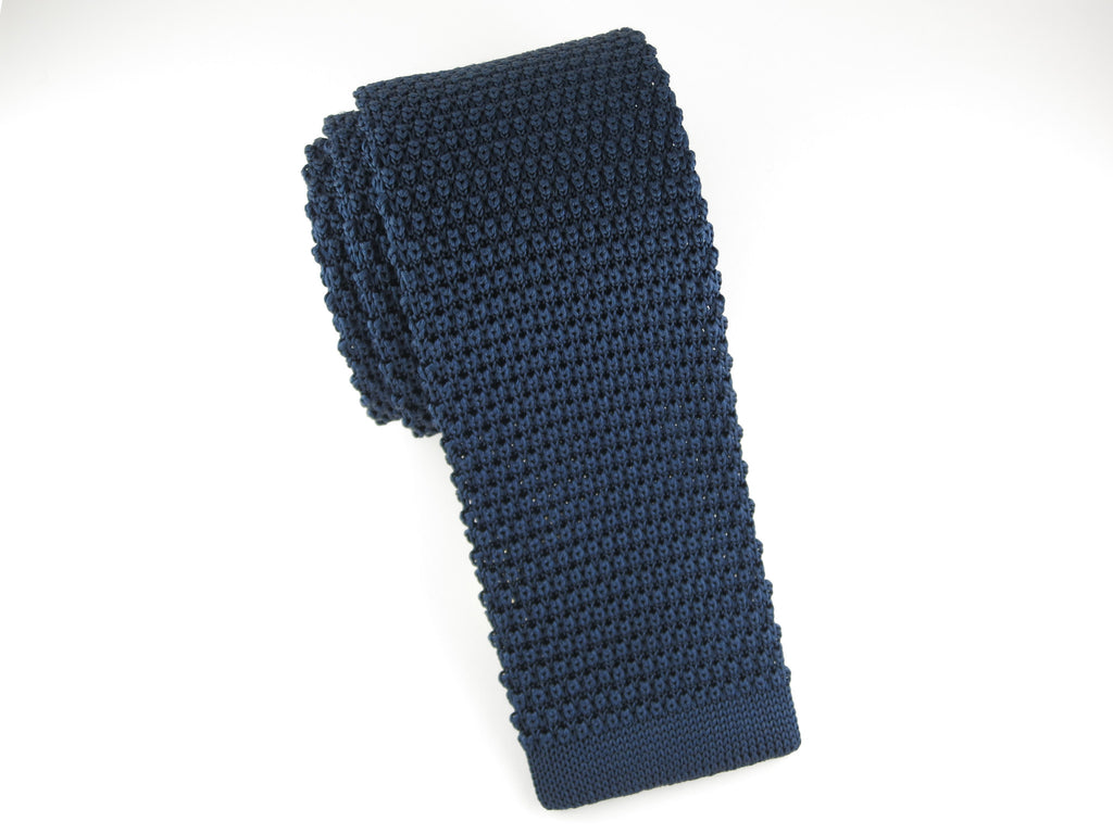 Knit Tie, Navy - SuitedMan