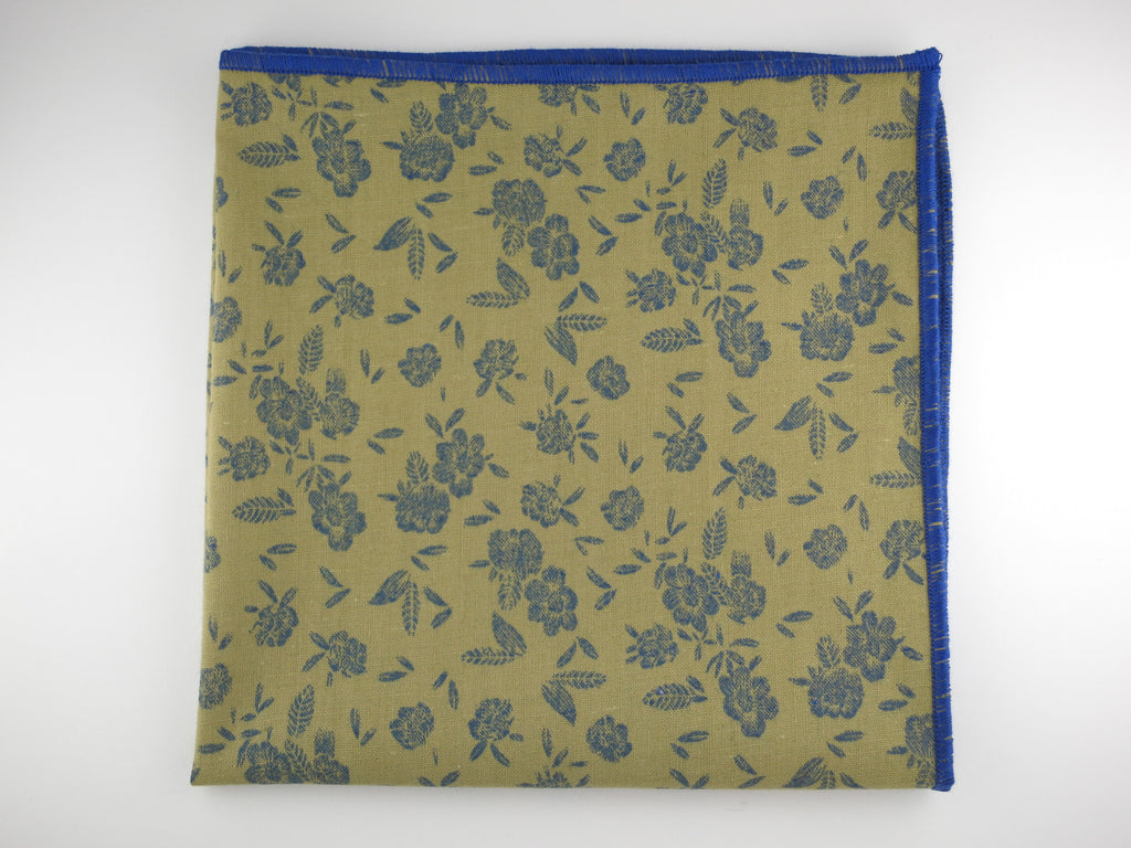 Pocket Square, Vintage Blue Floral - SuitedMan