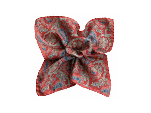 Pocket Square, Vintage Coral Paisley - SuitedMan