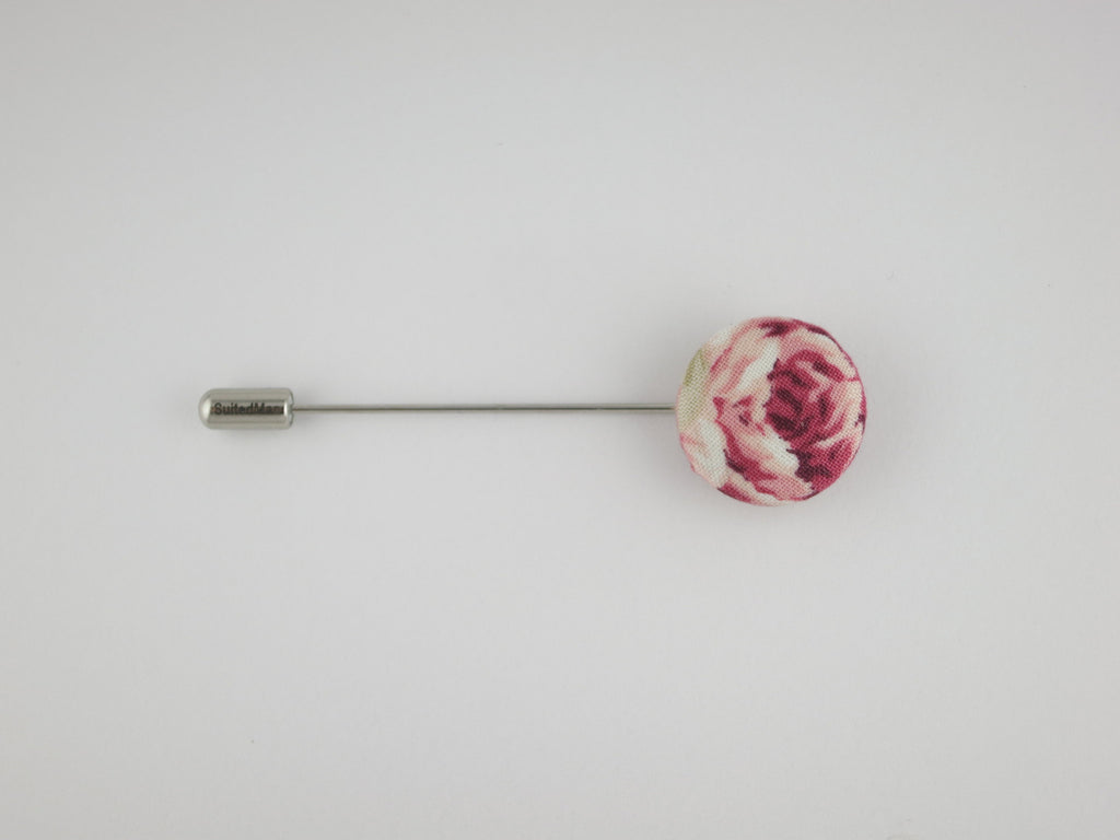 Pin Lapel Fabric Button, Antique Rose - SuitedMan