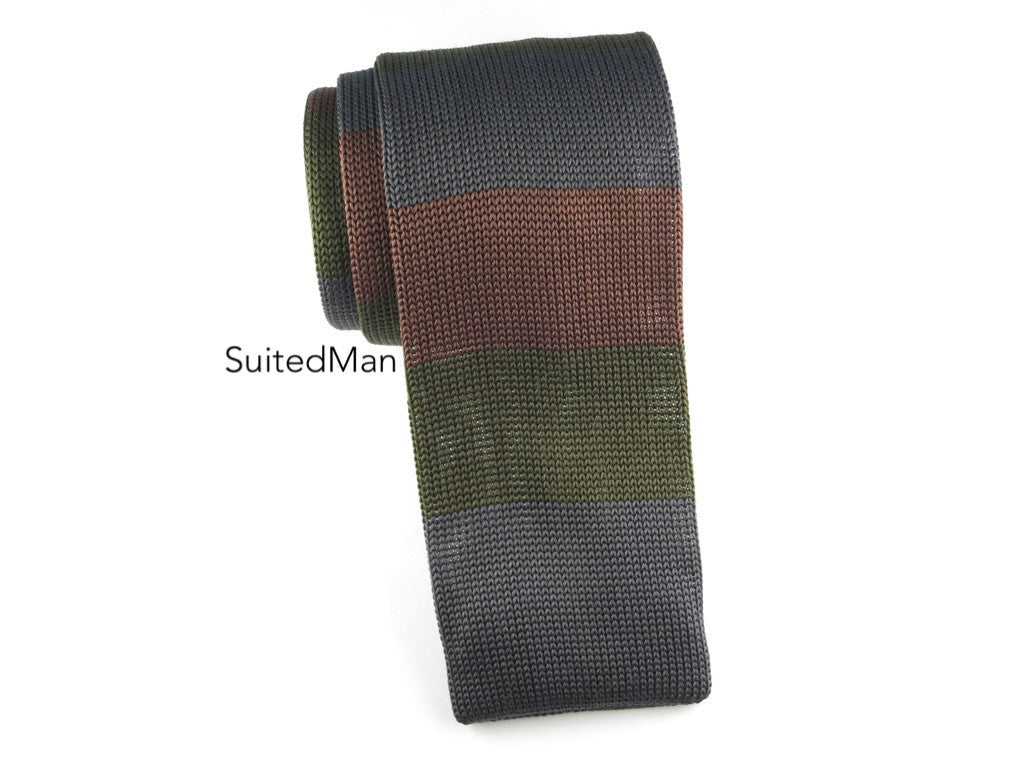 Knit Tie, Camo Colorblock - SuitedMan