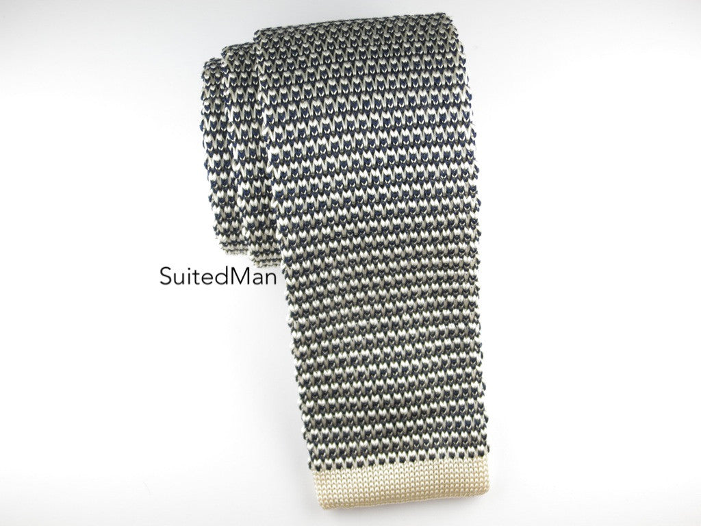 Knit Tie, Navy Pearl - SuitedMan