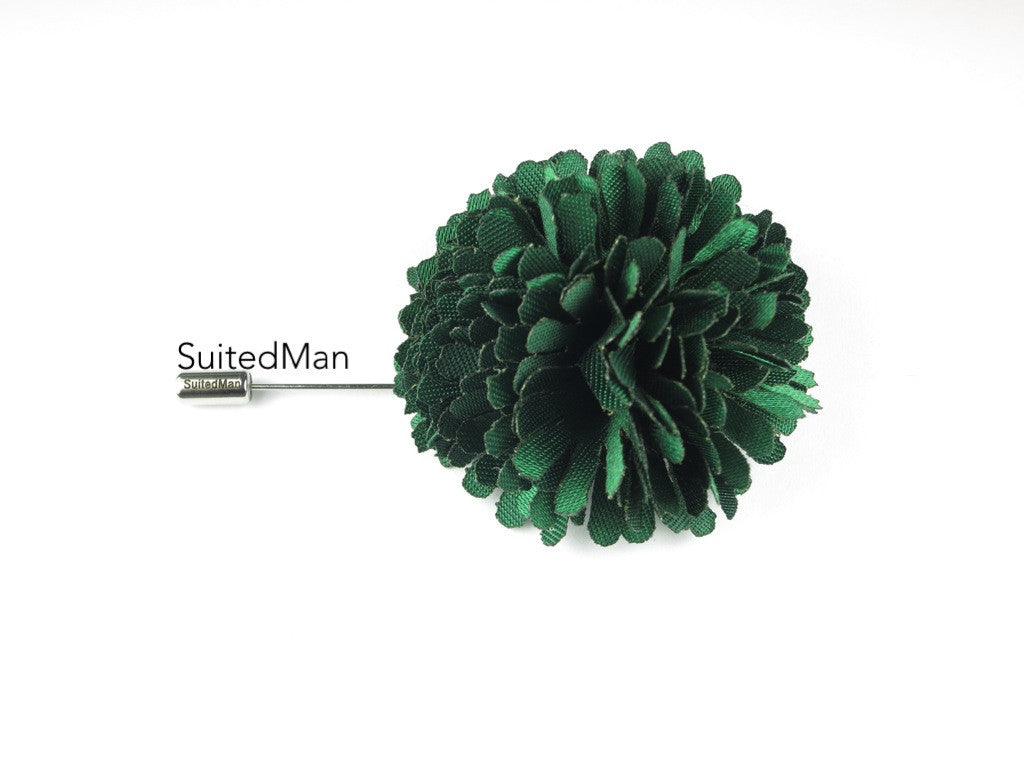 Lapel Flower, Ball, Emerald Green - SuitedMan
