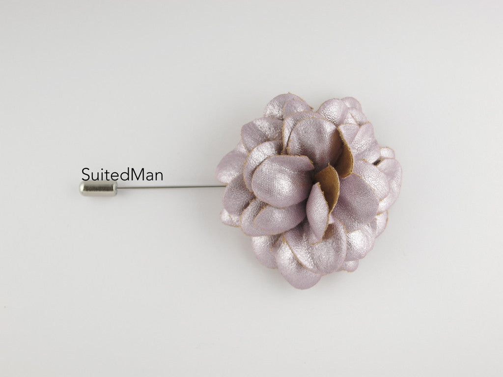 Lapel Flower, Leather, Metallic - SuitedMan