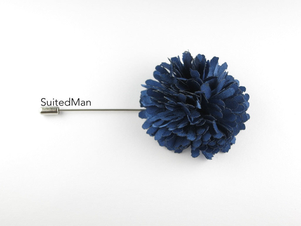 Lapel Flower, Ball, Navy - SuitedMan