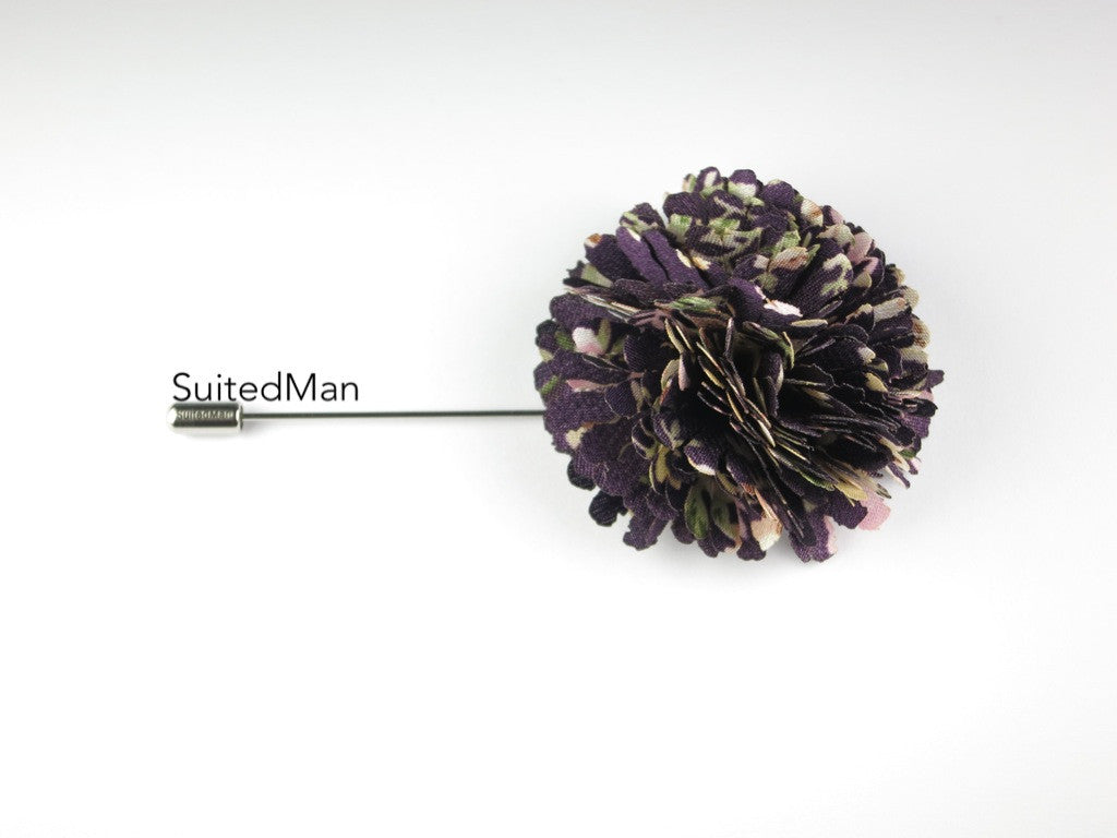 Lapel Flower, Ball, Purple/Pastel - SuitedMan