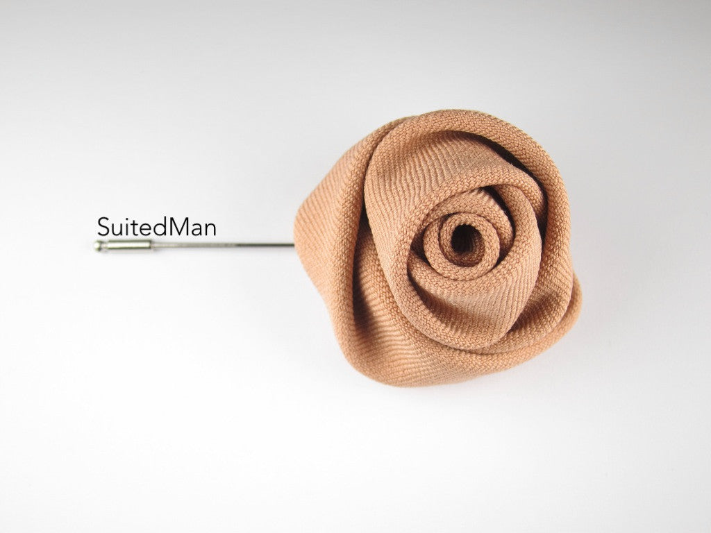 Lapel Flower, Rose, Cinnamon - SuitedMan