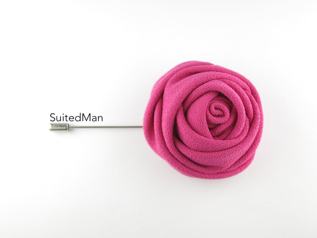 Lapel Flower, Rose, Fuchsia - SuitedMan