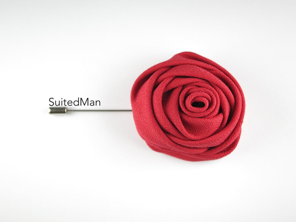 Lapel Flower, Rose, Red - SuitedMan