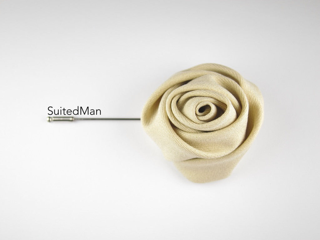 Lapel Flower, Rose, Sand - SuitedMan