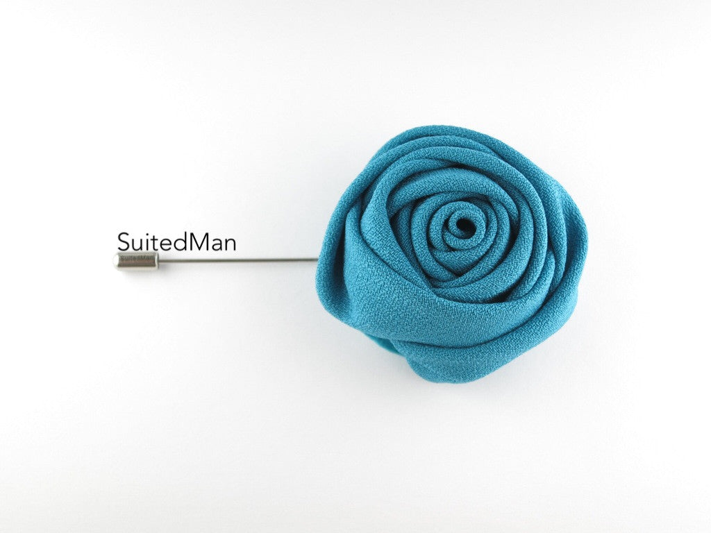 Lapel Flower, Rose, Teal - SuitedMan