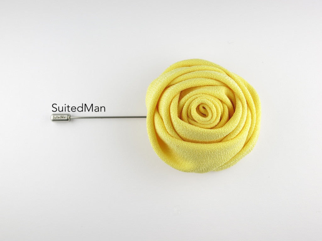 Lapel Flower, Rose, Yellow - SuitedMan