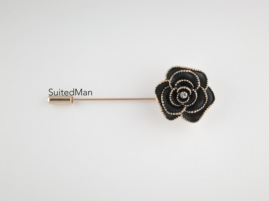 Crystal Rose, Onyx with Rose Gold Trim - SuitedMan