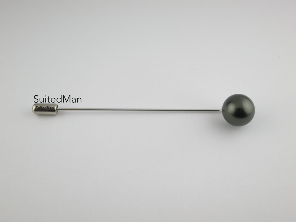 Lapel Pin, Black Pearl - SuitedMan