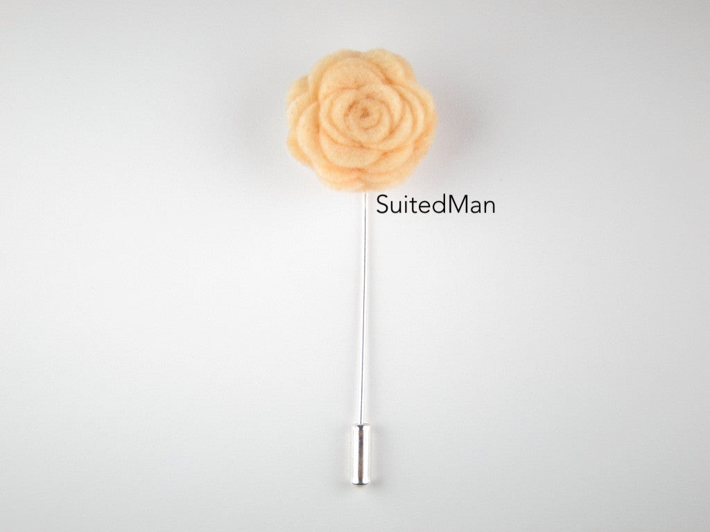 Pin Lapel Flower, Felt, Rosette, Blush (Limited) - SuitedMan