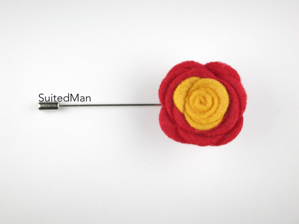 Pin Lapel Flower, Felt, Colorblock, Spain - SuitedMan