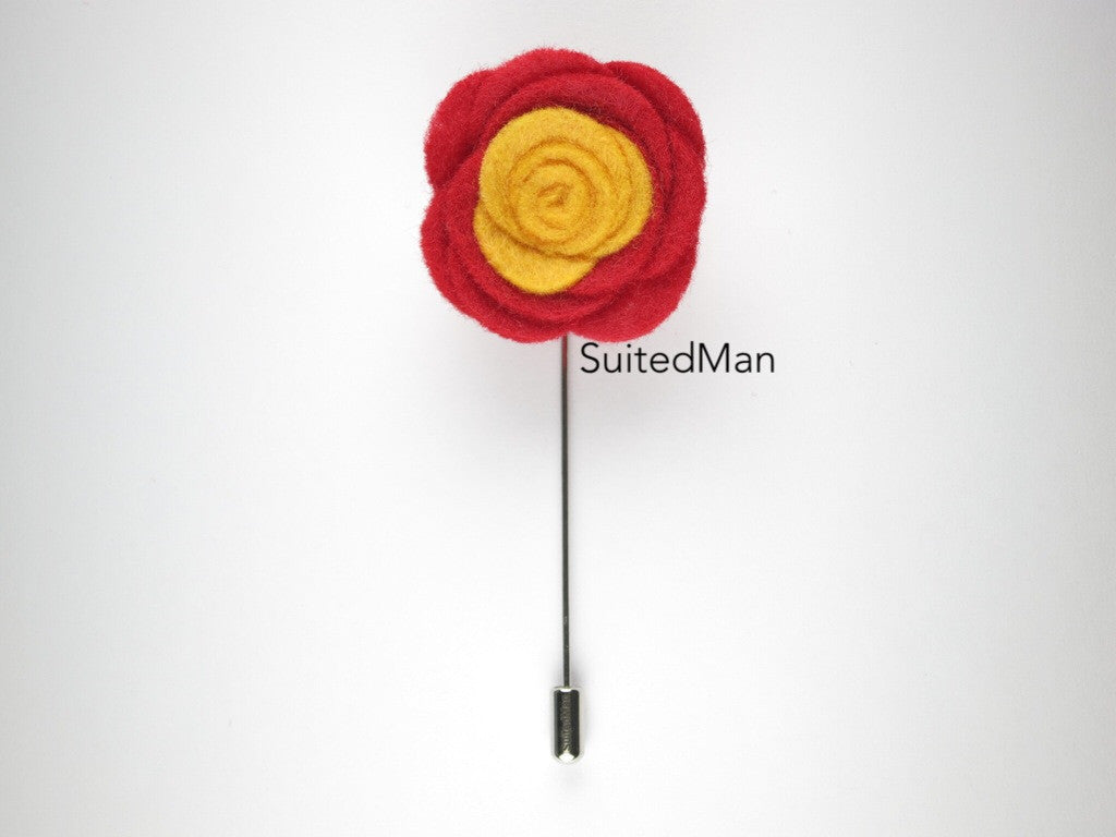 Pin Lapel Flower, Felt, Colorblock, Spain - SuitedMan