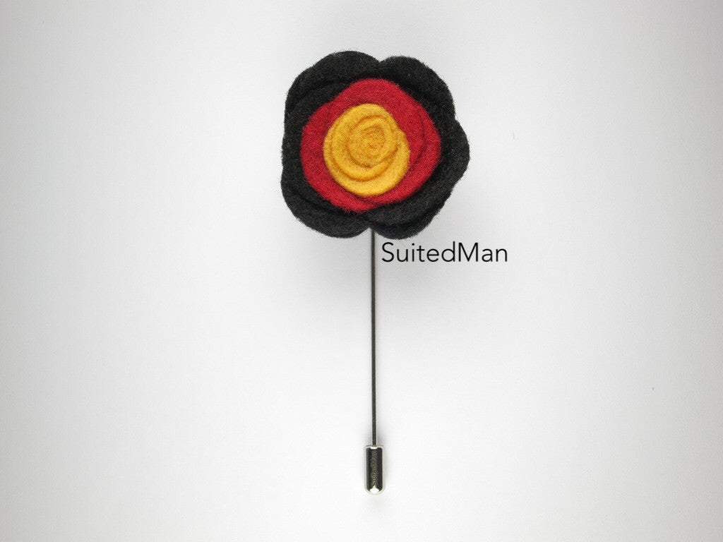 Pin Lapel Flower, Felt, Colorblock, Germany - SuitedMan
