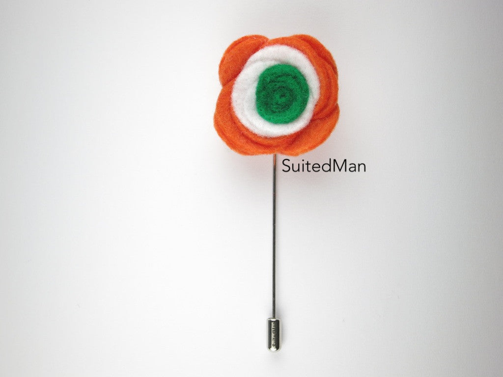 Pin Lapel Flower, Felt, Colorblock, India - SuitedMan