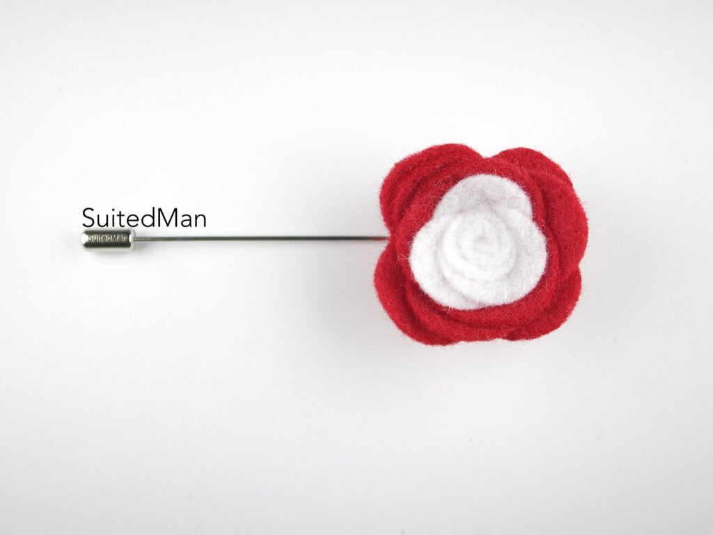 Pin Lapel Flower, Felt, Colorblock, Switzerland/Canada - SuitedMan