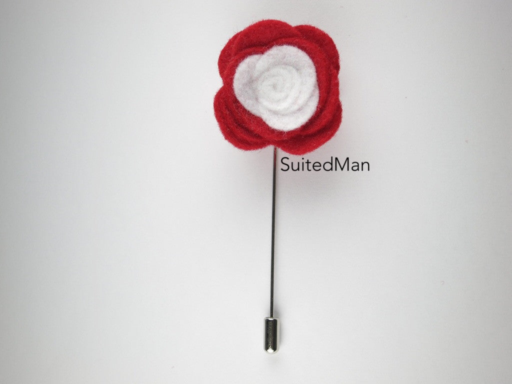 Pin Lapel Flower, Felt, Colorblock, Switzerland/Canada - SuitedMan