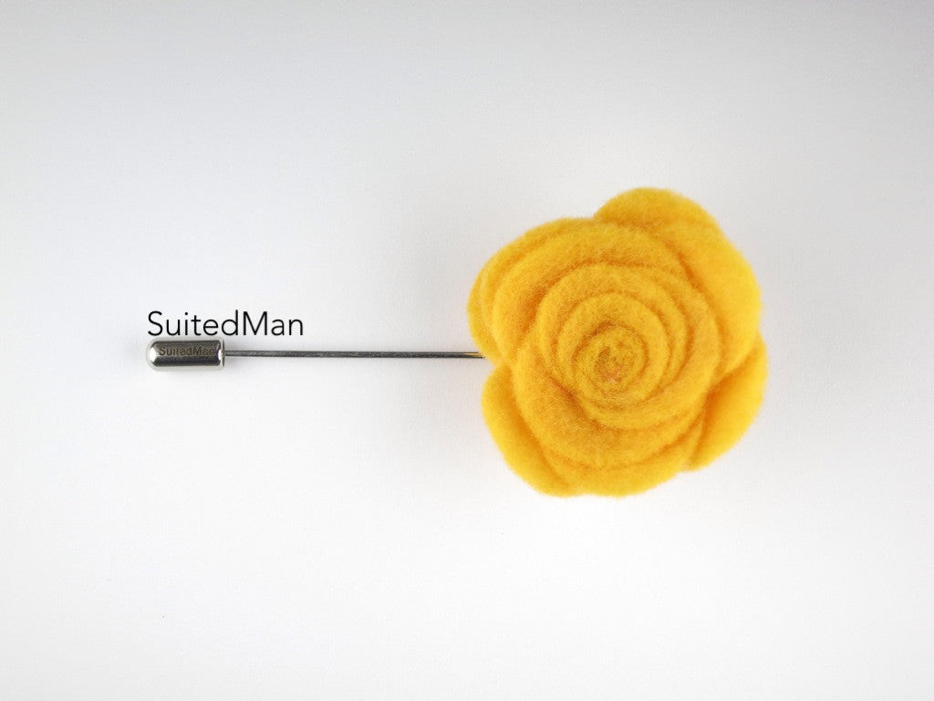 Pin Lapel Flower, Felt, Rose, Autumn - SuitedMan