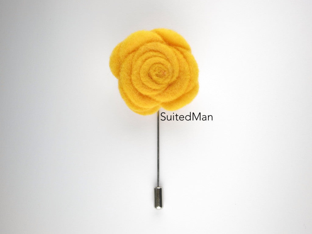 Pin Lapel Flower, Felt, Rose, Autumn - SuitedMan