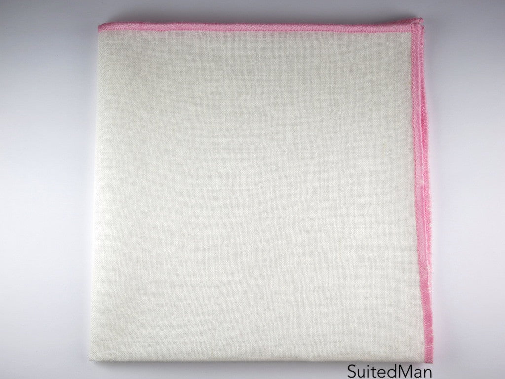 Pocket Square, Antique White/Pink - SuitedMan