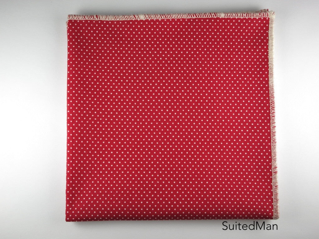 Pocket Square, Pindot, Red - SuitedMan