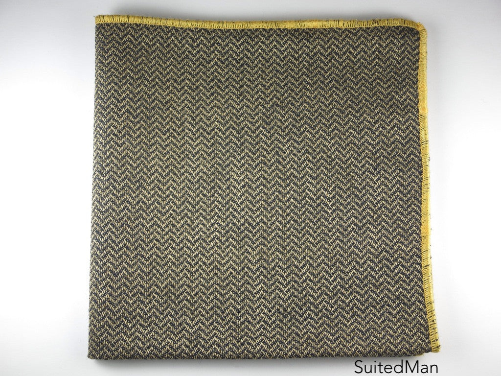 Pocket Square, Chevron, Gold - SuitedMan