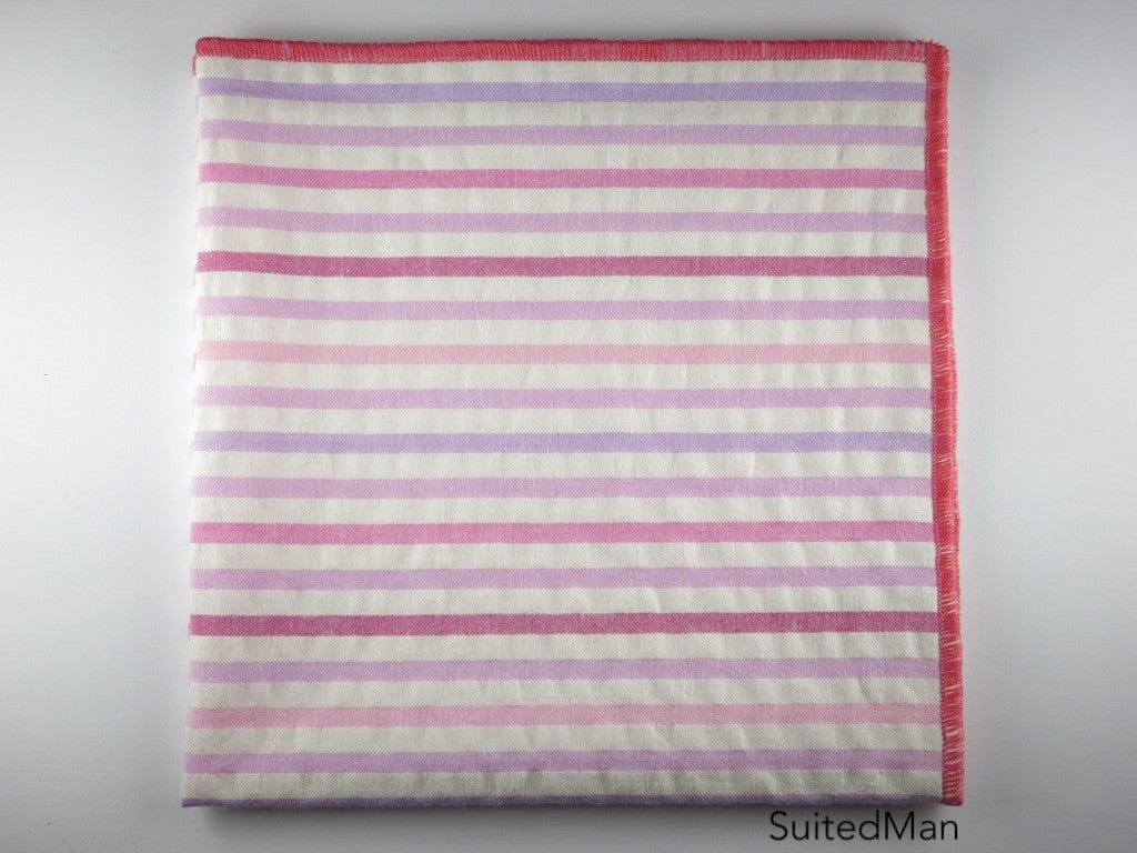 Pocket Square, Seersucker, Shades of Pink - SuitedMan