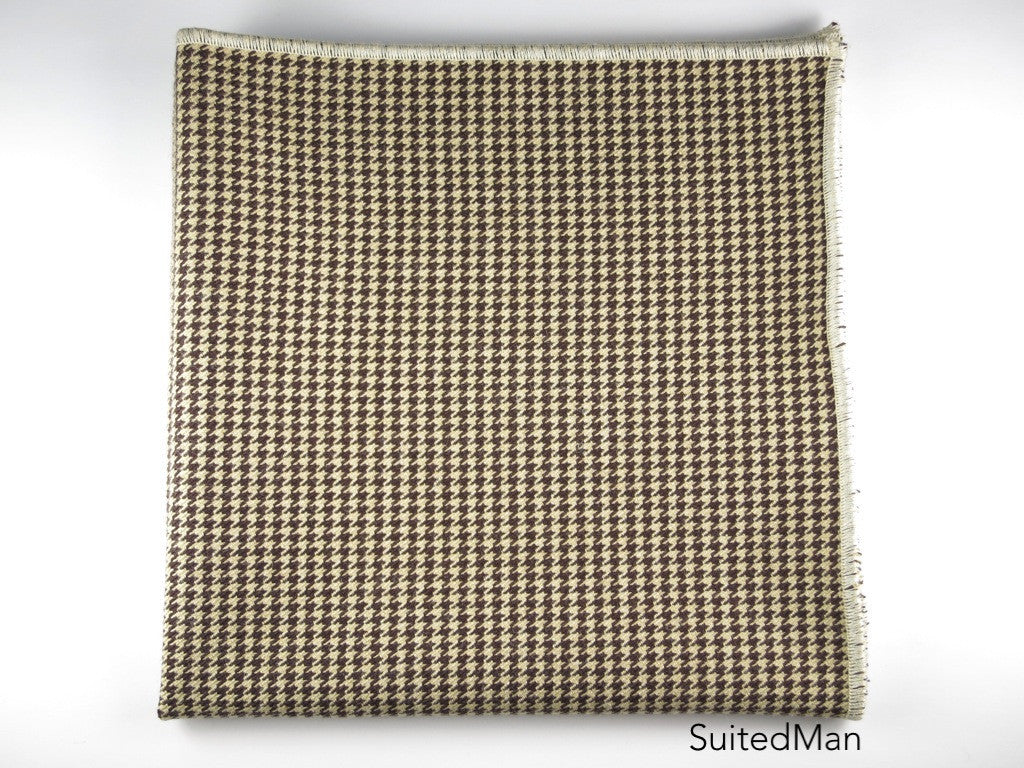 Pocket Square, Houndstooth, Brown/Cream - SuitedMan