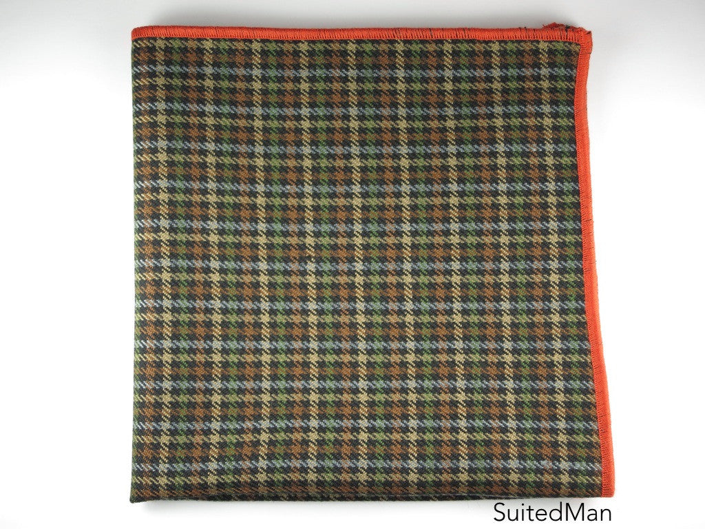 Pocket Square, Tesse, Green/Brown/Tan - SuitedMan